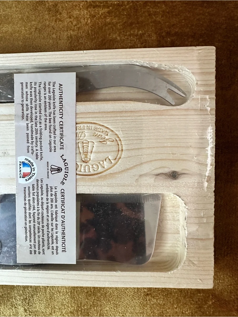 New Laguiole 3 Piece Wine & Cheese Knife Service Set Made in France